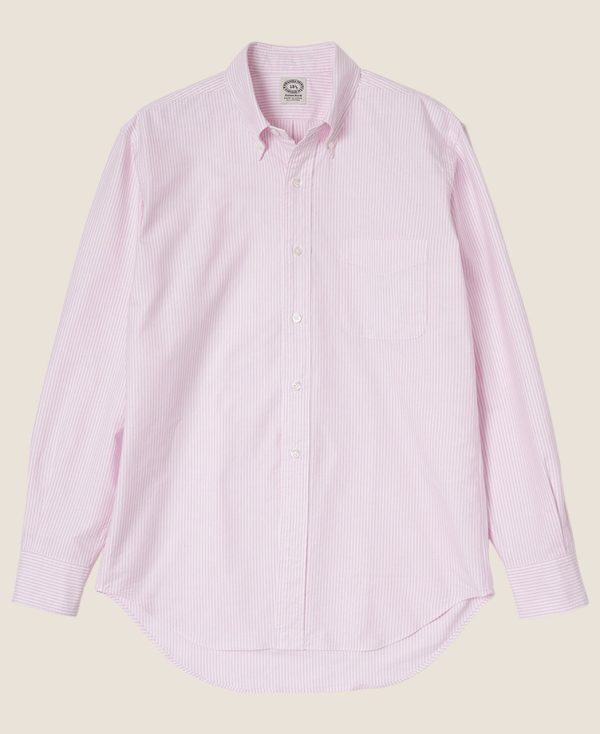 VINTAGE IVY  -  University Stripe Button Down Oxford