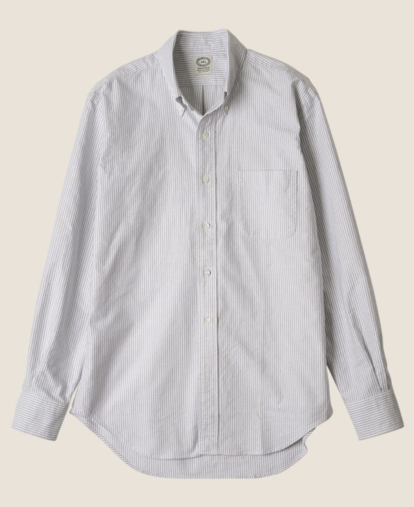 VINTAGE IVY - University Stripe Button Down Oxford